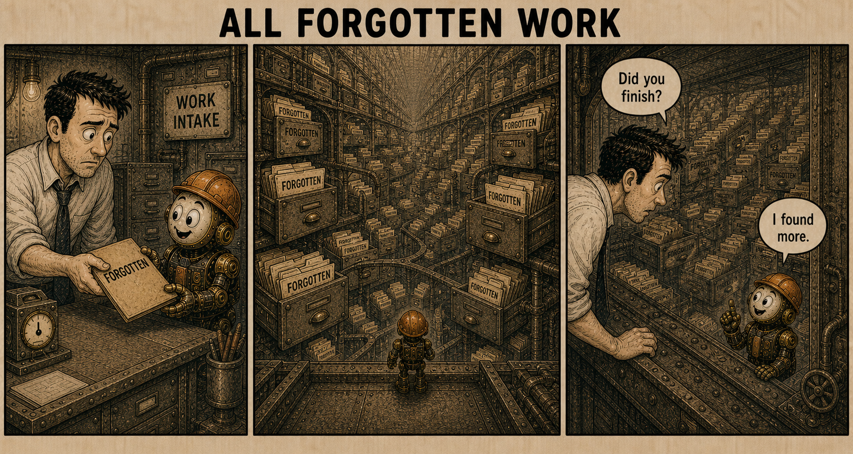 Failure Museum exhibit titled All Forgotten Work.