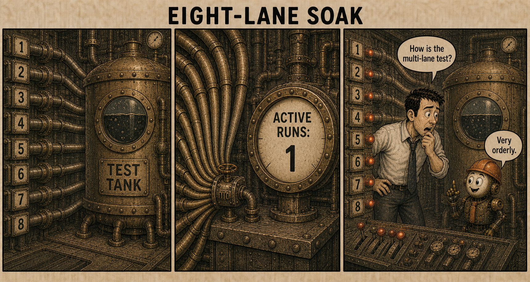 Failure Museum exhibit titled Eight-Lane Soak.