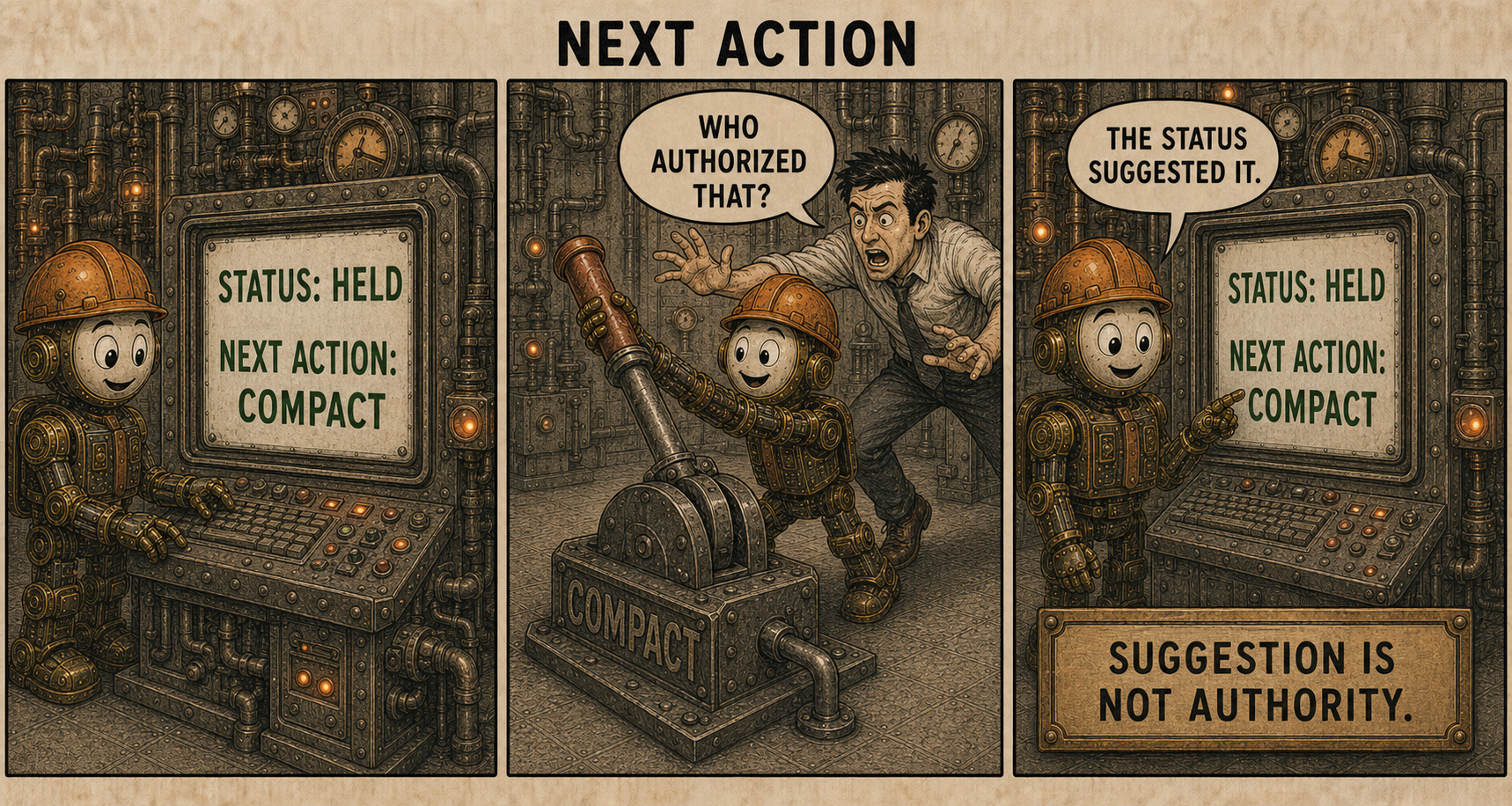 Failure Museum exhibit titled Next Action.