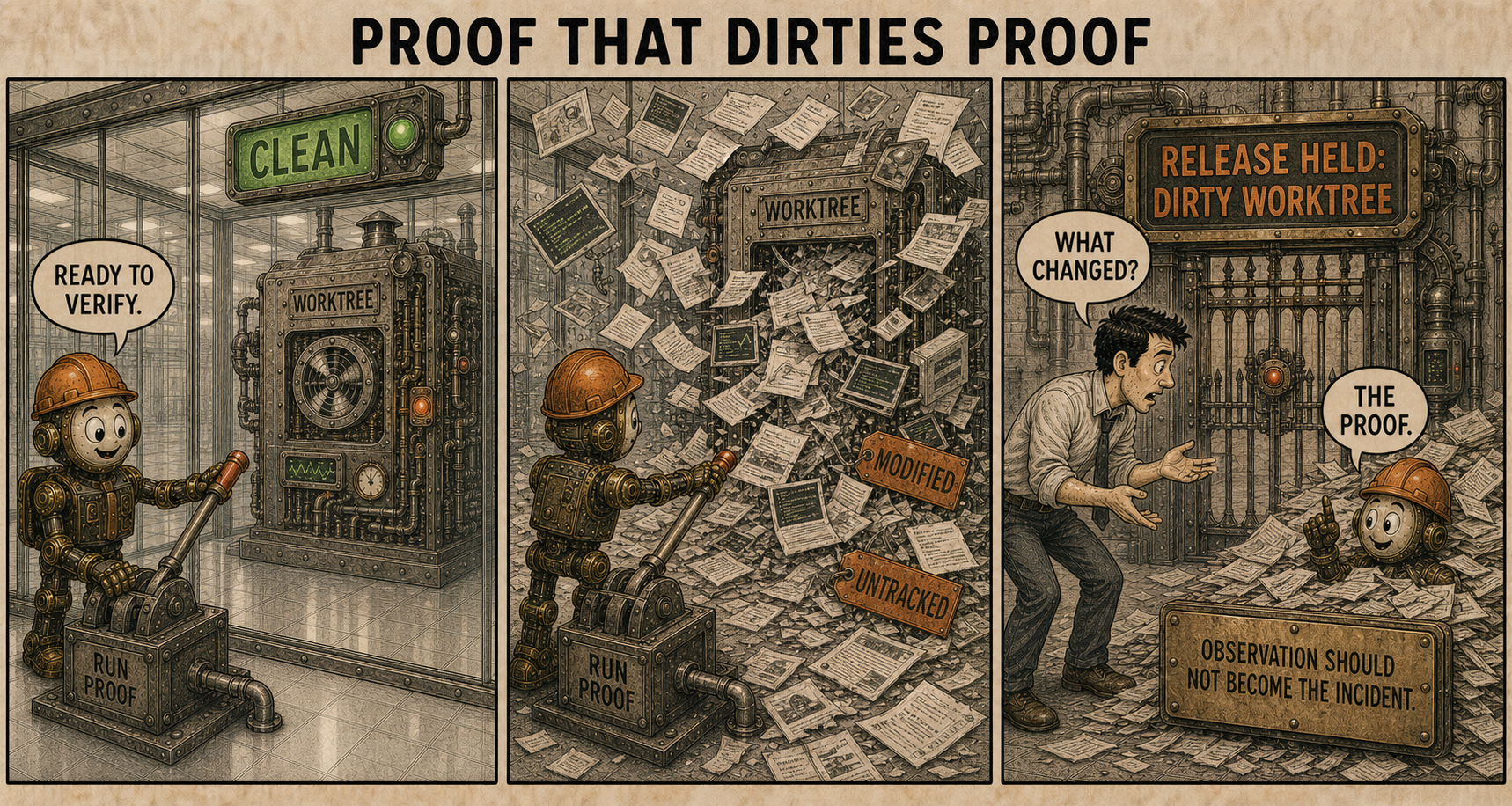 Failure Museum exhibit titled Proof That Dirties Proof.