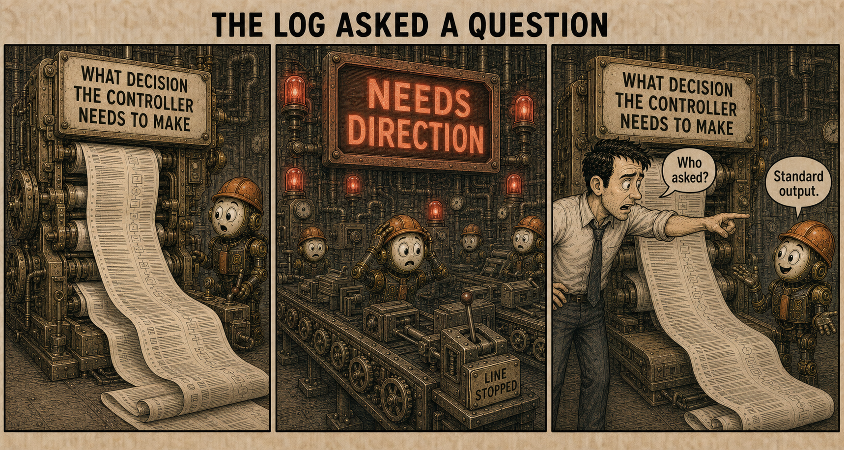 Failure Museum exhibit titled The Log Asked a Question.