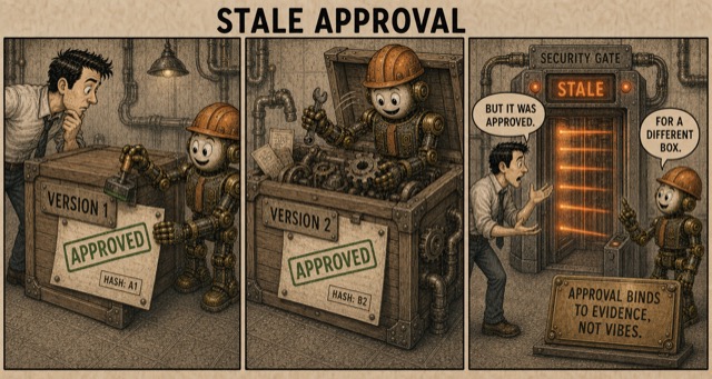 Failure Museum exhibit titled Stale Approval.